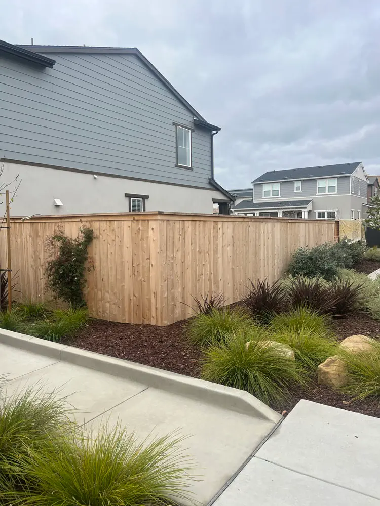 Gray lap siding and a newly finished cedar fence in Grover Beach, CA